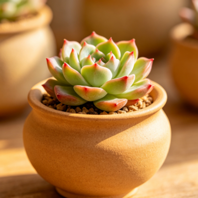 Desert Glow Succulent Ornament | Warm Sand Ceramic Pot